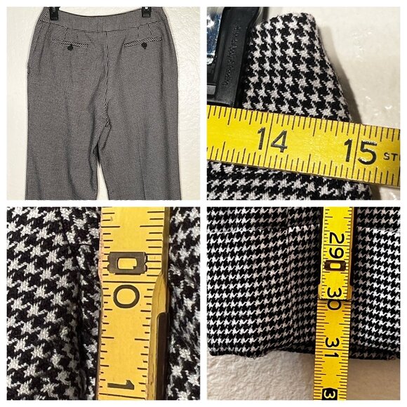 Bandolino Size 4 Stretch Houndstooth Dress Pants Polyester Blend Black & White - Picture 11 of 16